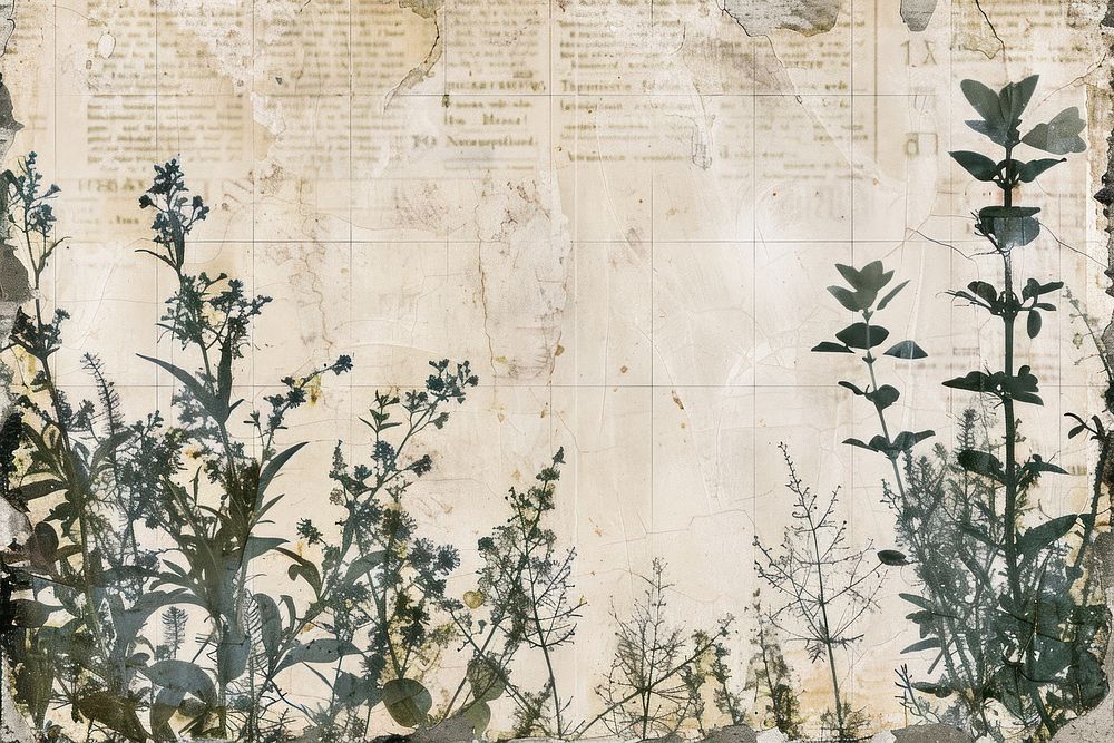 Treasure map ephemera border herbs backgrounds pattern.