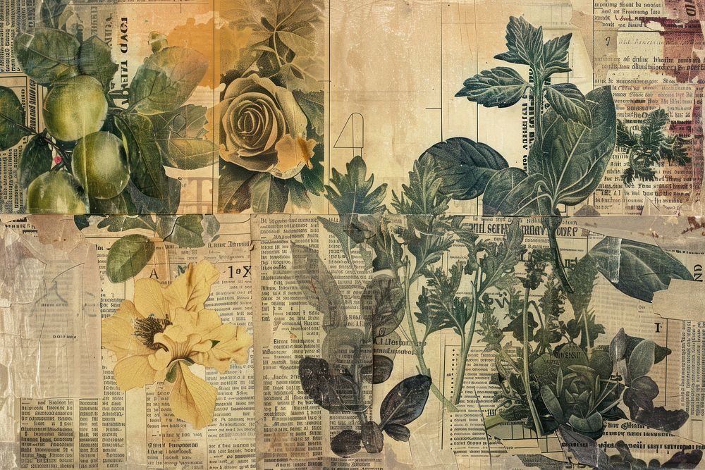Organic vegetables ephemera border collage backgrounds flower.