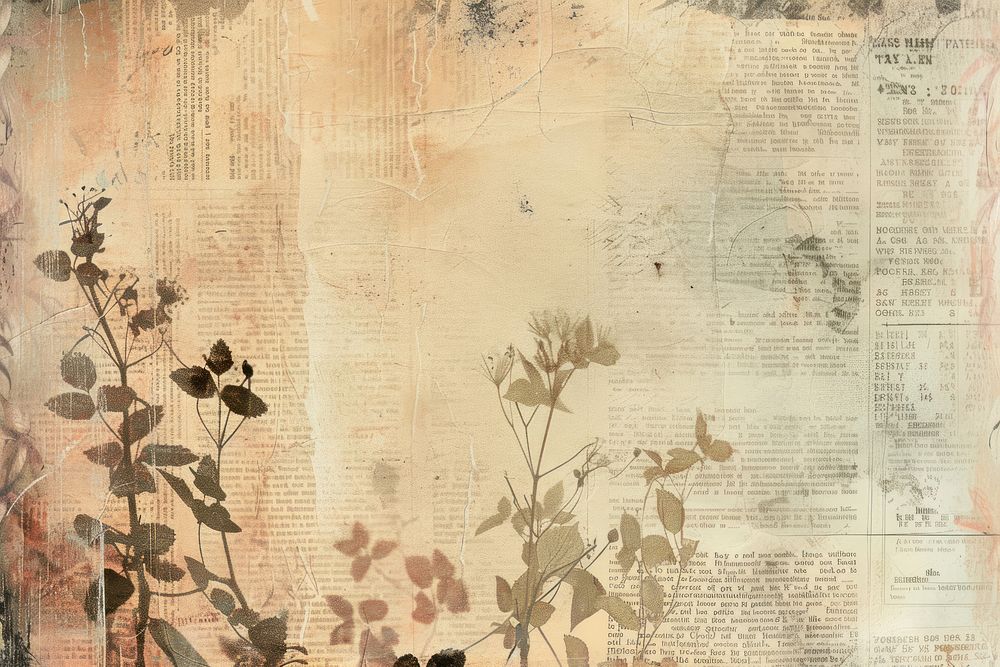 Old newspaper ephemera border backgrounds texture art.