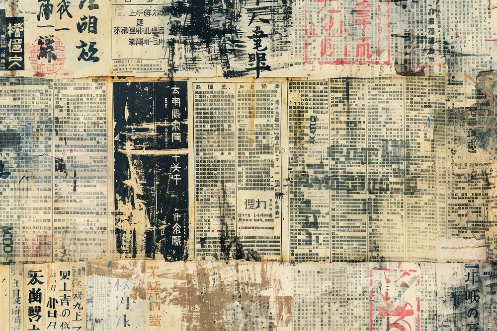 Japanese kanji ephemera border paper text backgrounds.