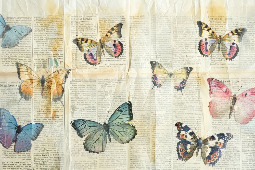 Butterflies colorful ephemera border butterfly drawing collage.