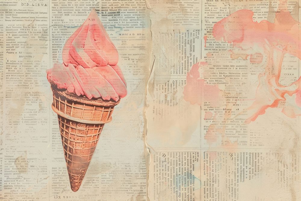People icecream ephemera border backgrounds dessert paper.