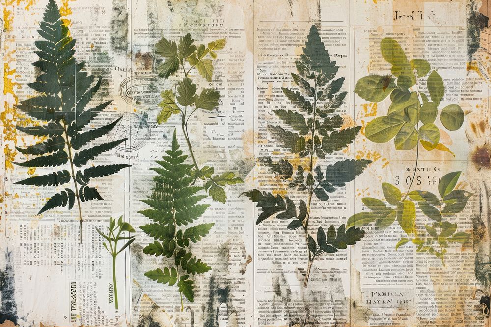 Fragons ephemera border herbs backgrounds collage.
