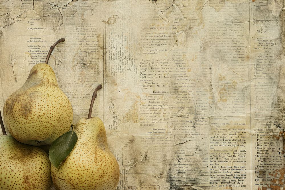 Pears ephemera border backgrounds fruit plant.