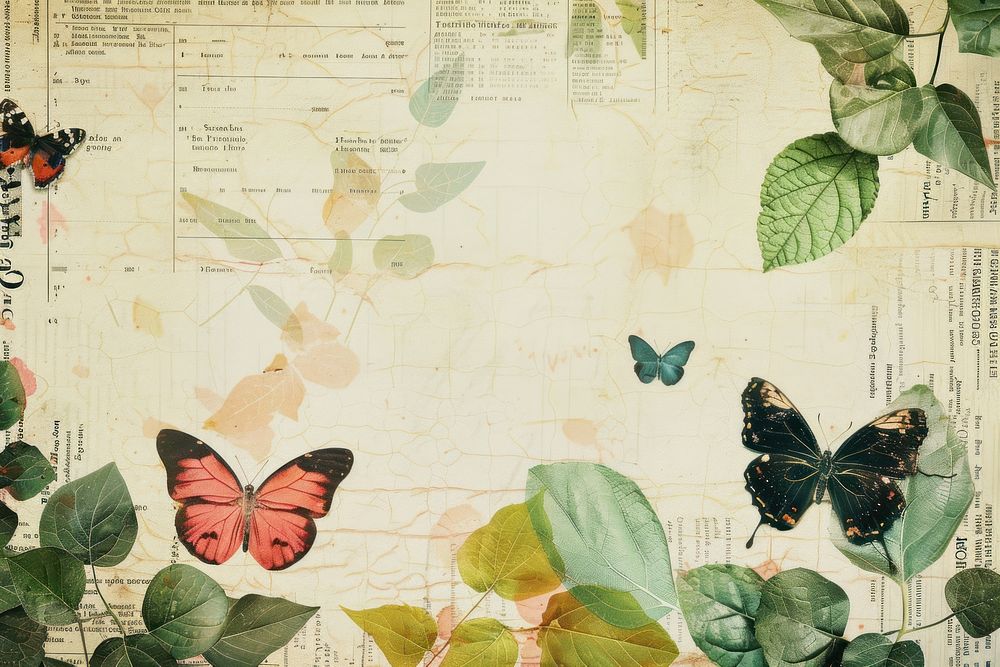 Butterflies colorful ephemera border backgrounds butterfly collage.
