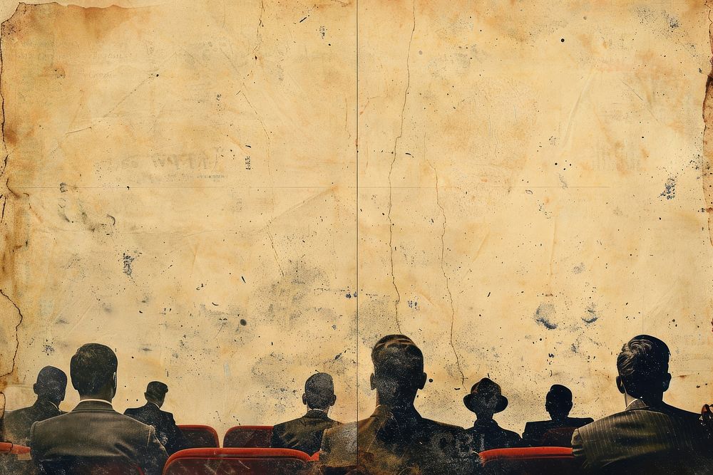 People in a movie theatre painting adult architecture.