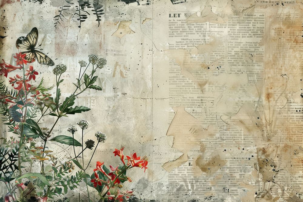 Love graffiti ephemera border backgrounds collage flower.