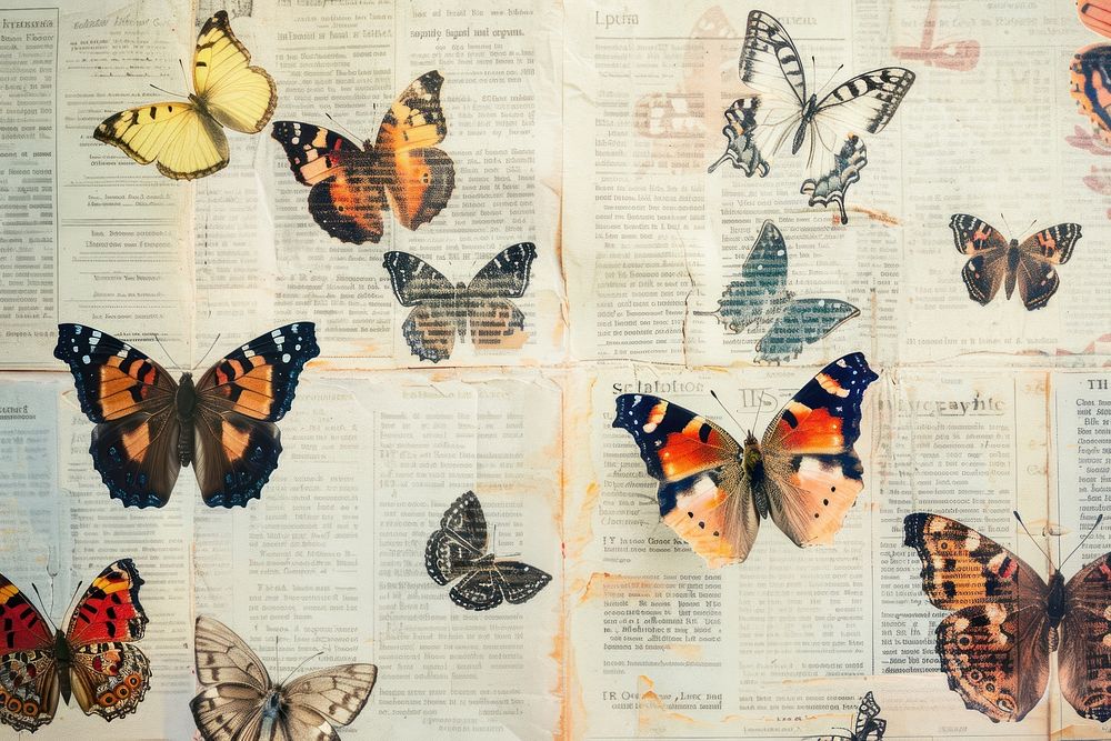Butterflies colorful ephemera border butterfly animal insect.