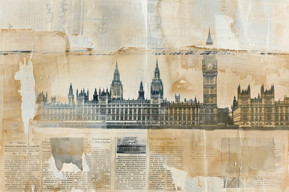 Houses of parliment london ephemera border architecture backgrounds newspaper.