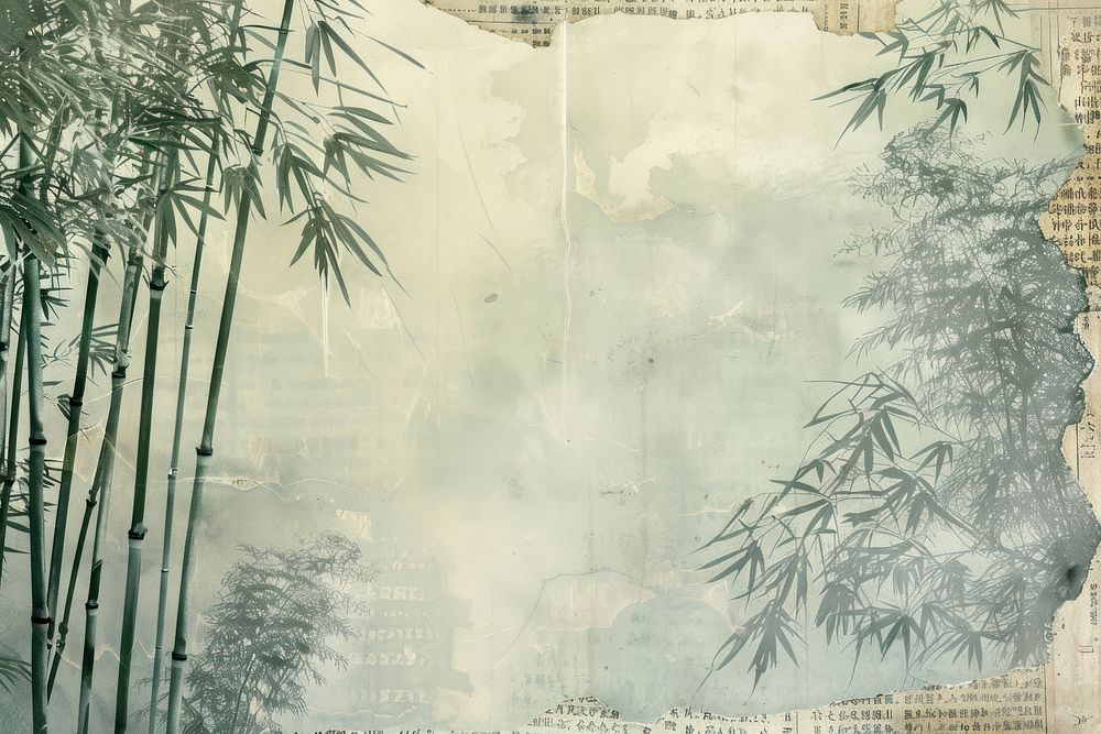 Bamboo forest ephemera border backgrounds plant paper.