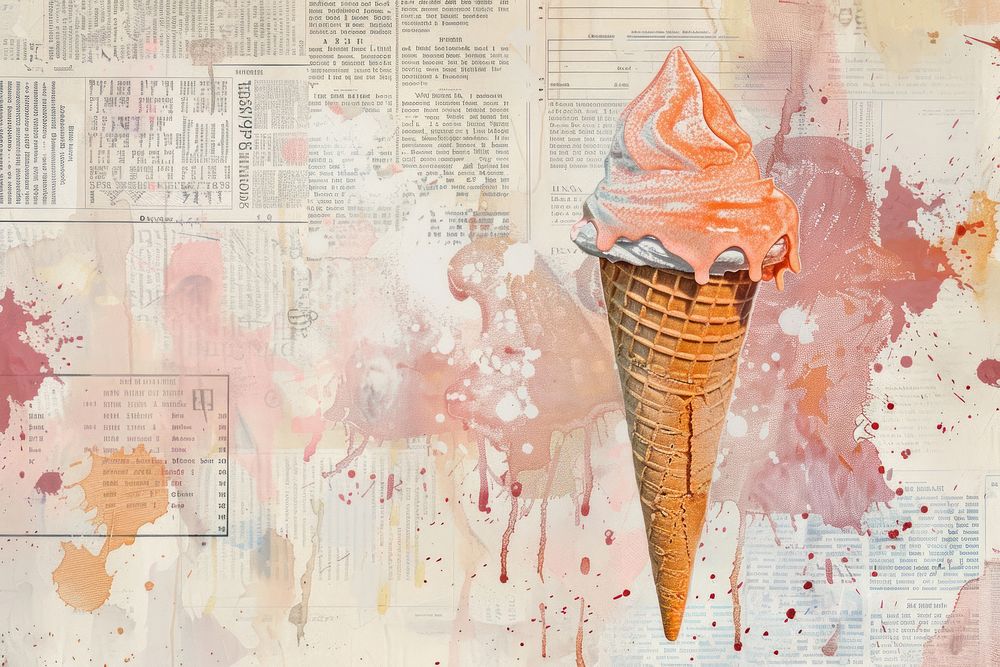 People icecream ephemera border backgrounds dessert paper.