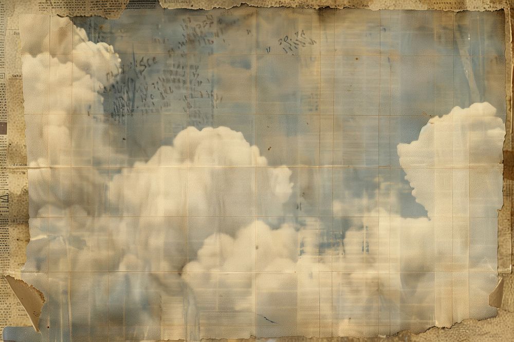 Cloud network ephemera border backgrounds paper text.