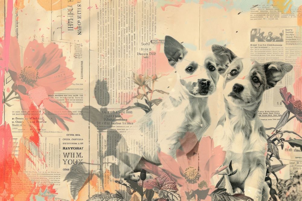 Cute puppies playing ephemera border collage backgrounds chihuahua.