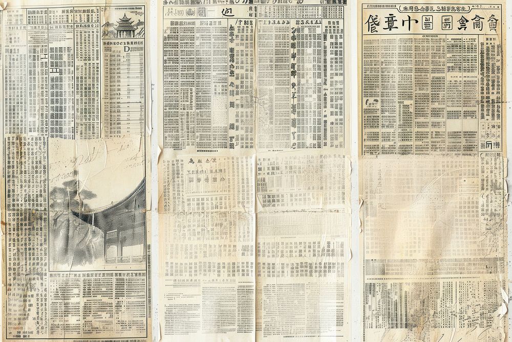 Beijing ephemera border newspaper text backgrounds.