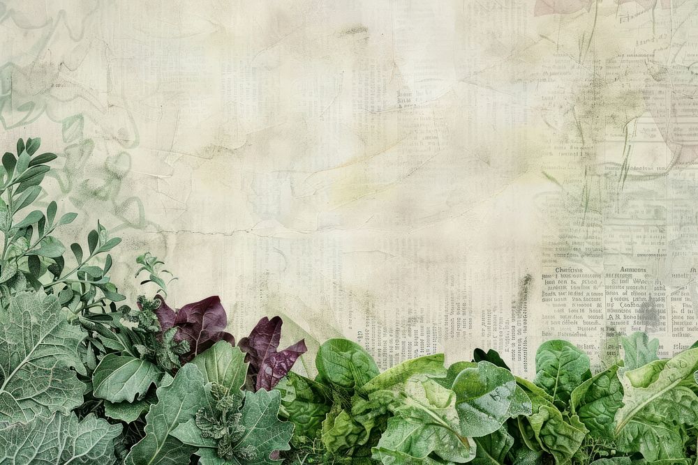 Green salad ephemera border backgrounds plant paper.