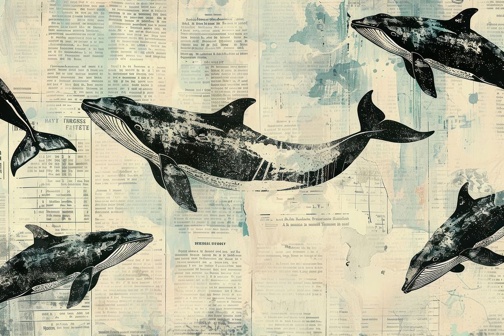 Whales jumping ephemera border backgrounds dolphin animal.