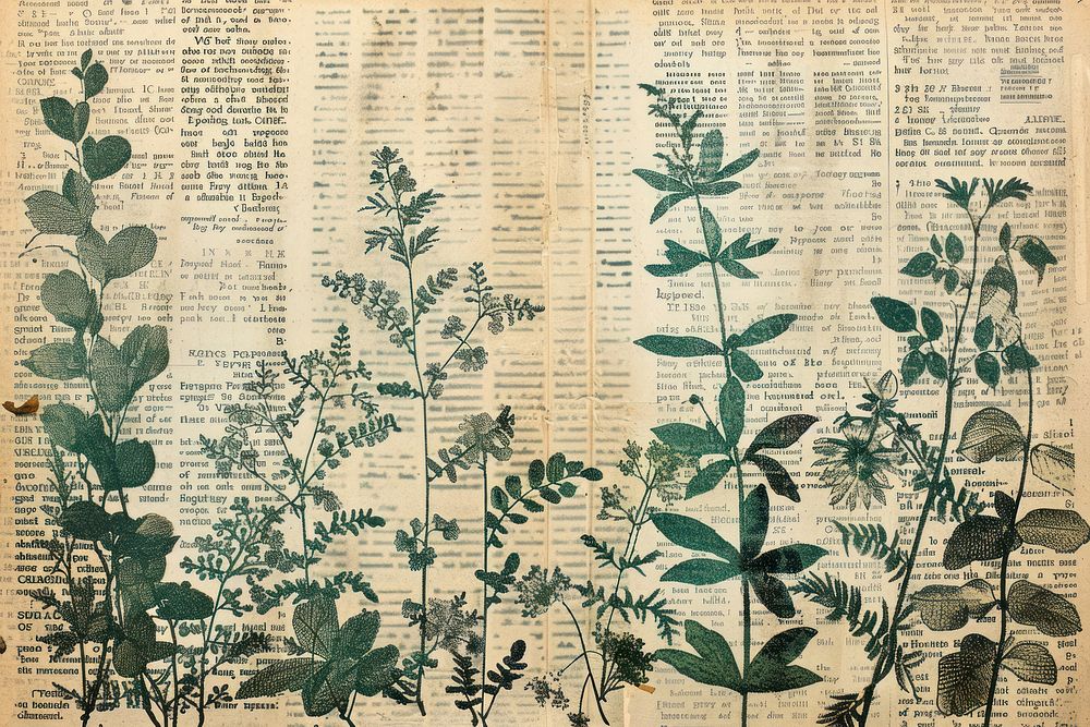 Victorian scene ephemera border herbs backgrounds drawing.