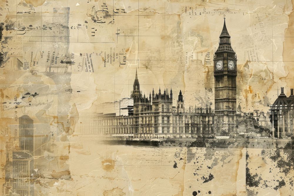 Big ben ephemera border architecture backgrounds building.