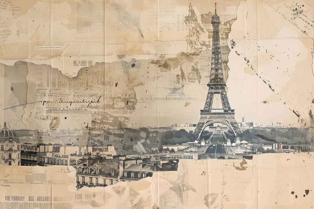 Paris ephemera border architecture backgrounds drawing.