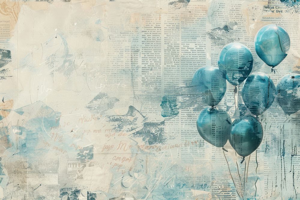 Pastel ballons blue sky ephemera border backgrounds balloon paper.