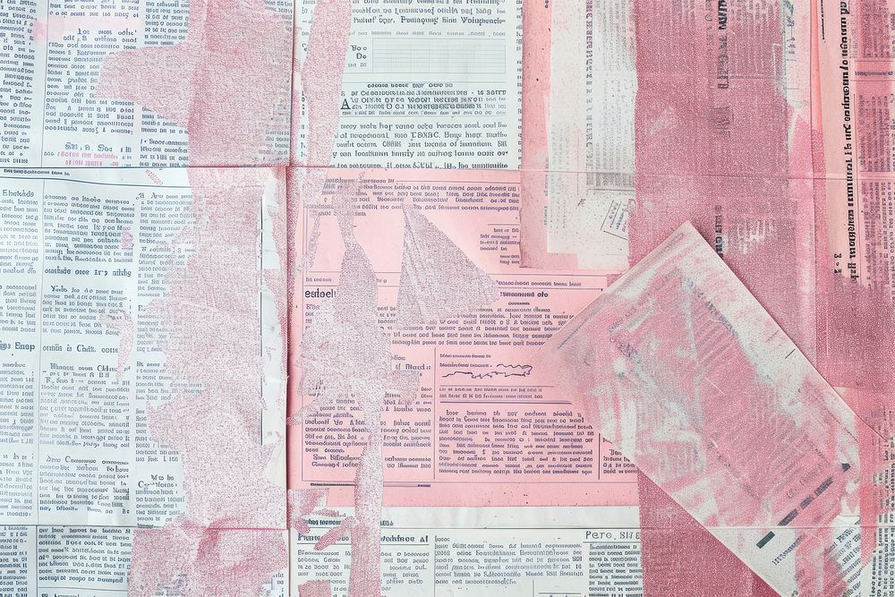 Pink glitter ephemera border text backgrounds newspaper.