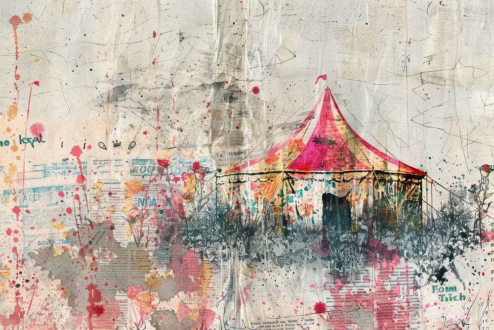 Circus tent ephemera border backgrounds painting drawing.