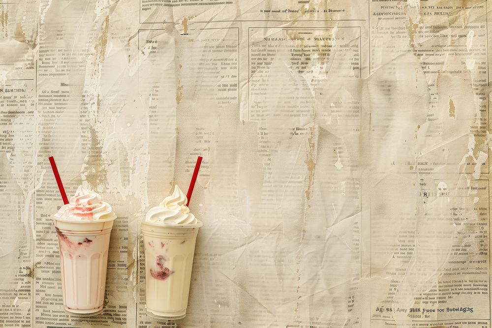 Vintage milkshakes ephemera border backgrounds drink paper.