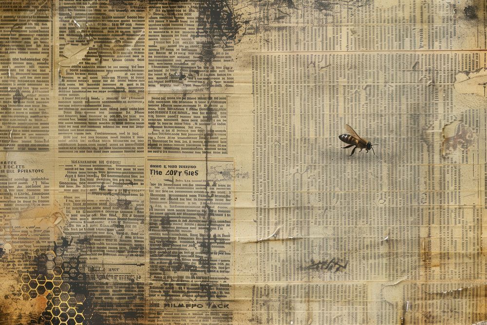 Honey comb ephemera border newspaper text backgrounds.