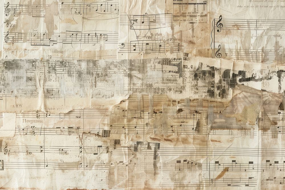 Music notes ephemera border backgrounds drawing paper.