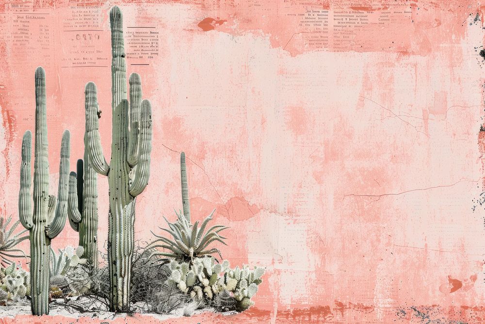 Cactus desert ephemera border backgrounds plant textured.