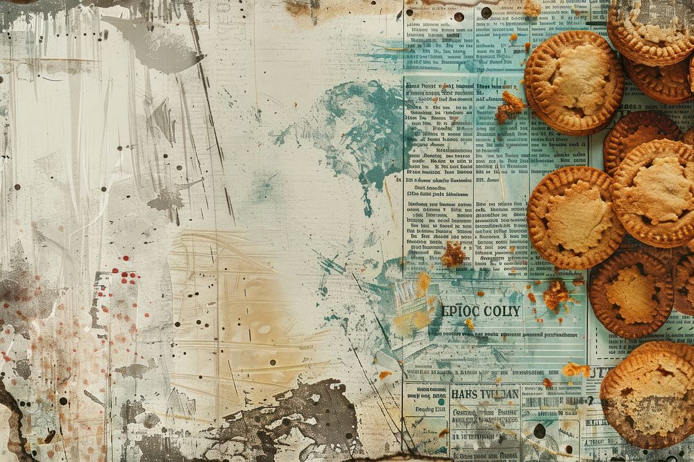 Cookies ephemera border backgrounds paper text.