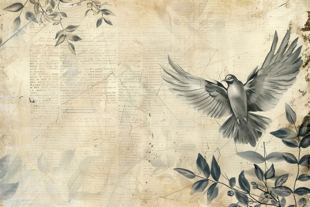 Angels flying ephemera border backgrounds paper bird.