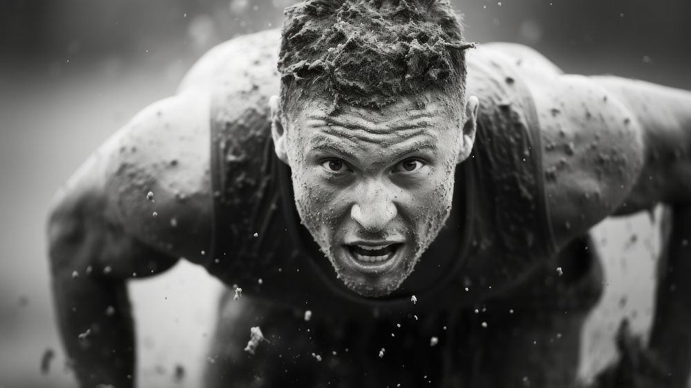 Athlete photography portrait sweating.