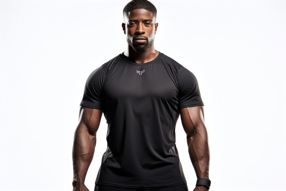 Black fitness apparel undershirt clothing t-shirt.