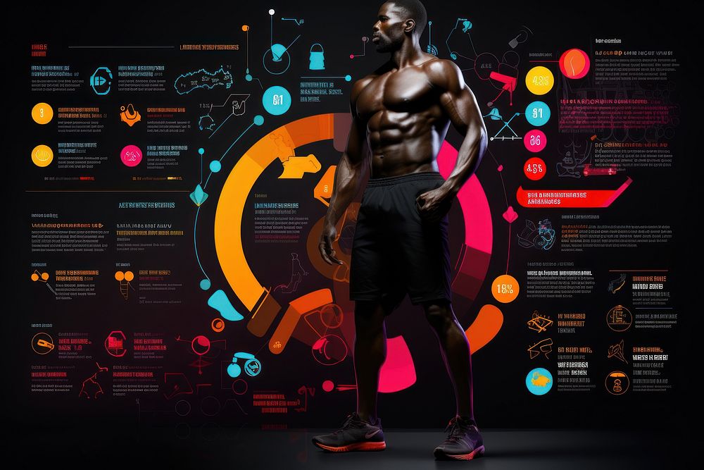 Black fitness journey advertisement brochure clothing.