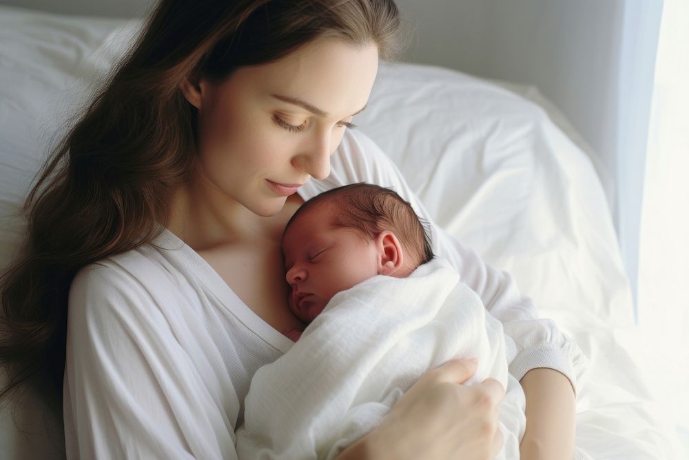 Childbirth newborn holding blanket. AI generated Image by rawpixel.
