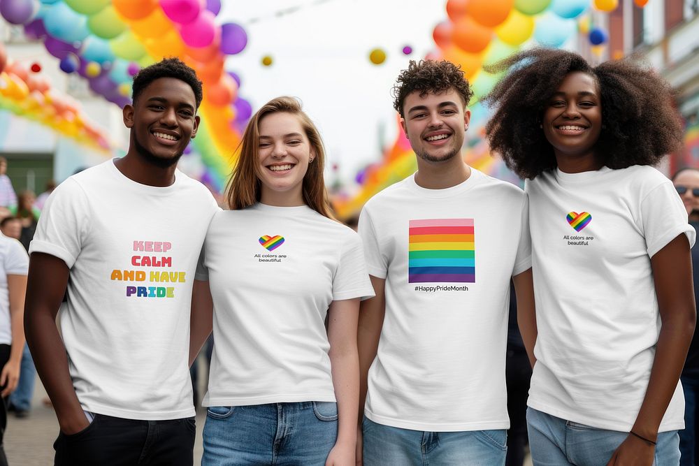 Diverse people at LGBTQ+ parade