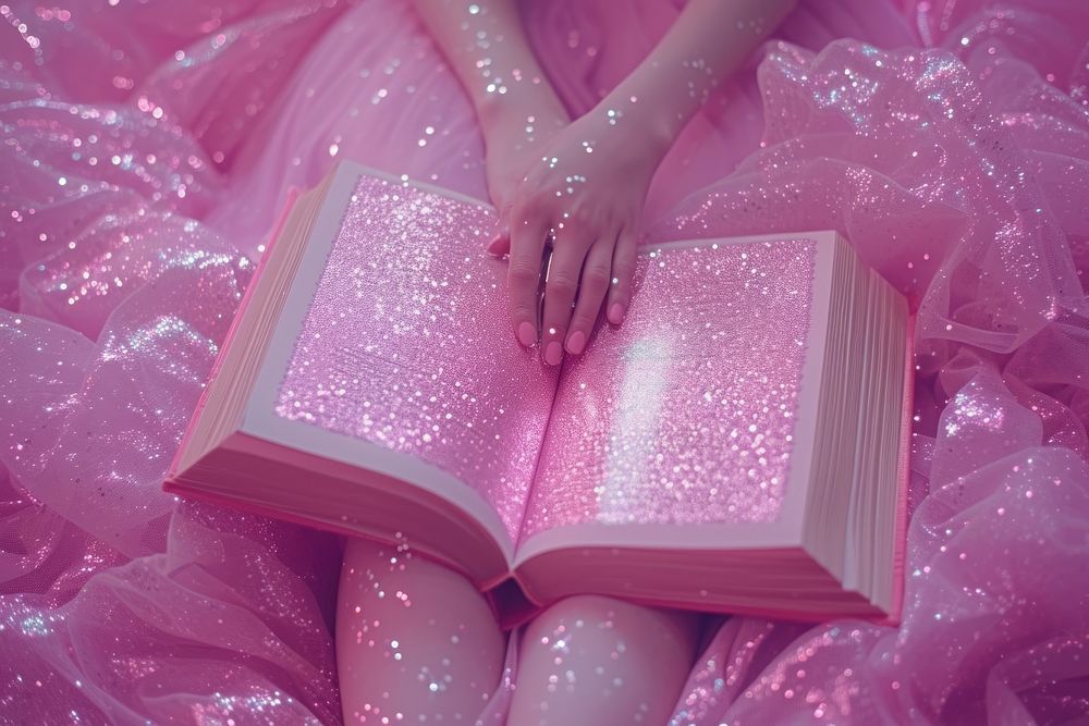 Book opening publication pink celebration.
