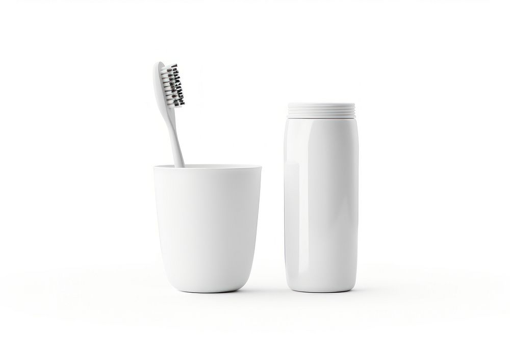 Teeth cleaning kit toothbrush cosmetics beverage.