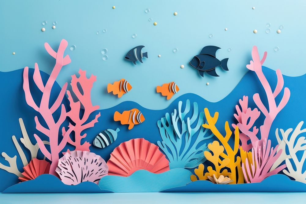 Colorful coral reefs outdoors nature animal.