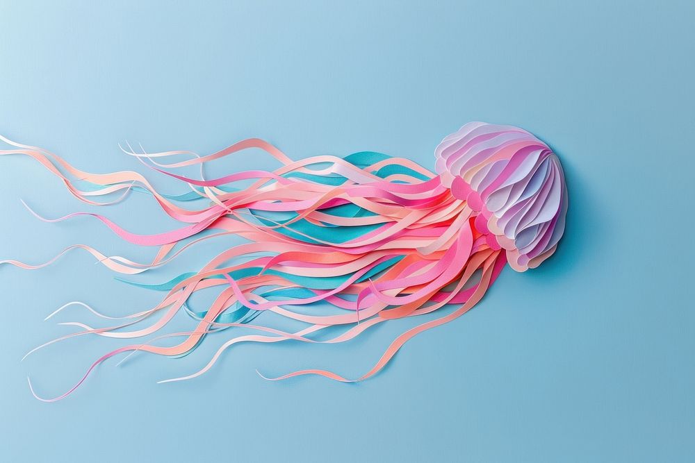 Jellyfish paper animal art.