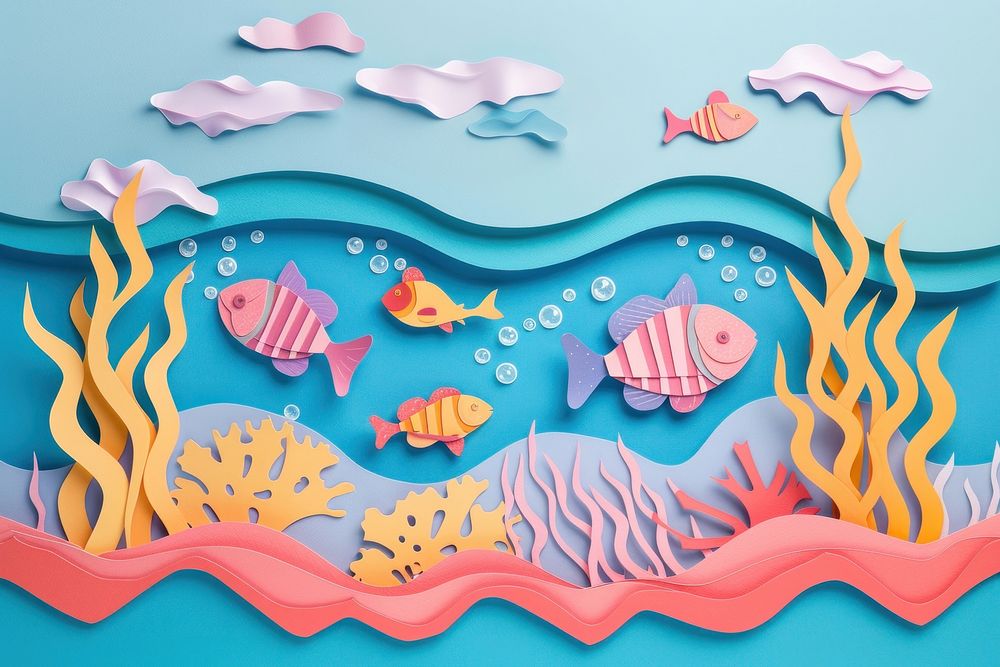 Under the sea painting paper recreation.