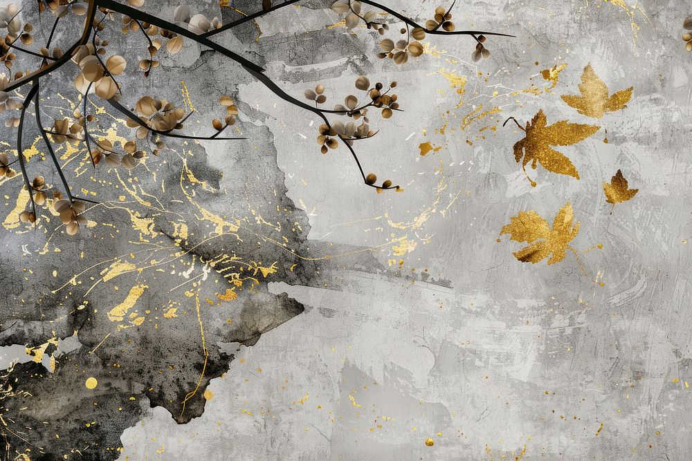 Autumn leaf architecture painting.
