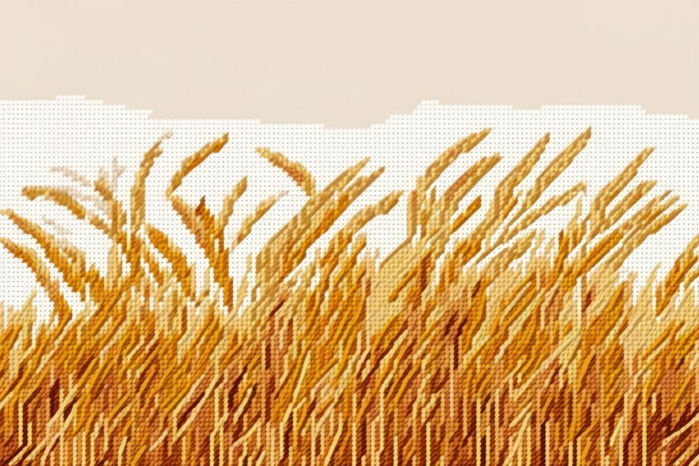 Cross stitch wheat field agriculture countryside outdoors.