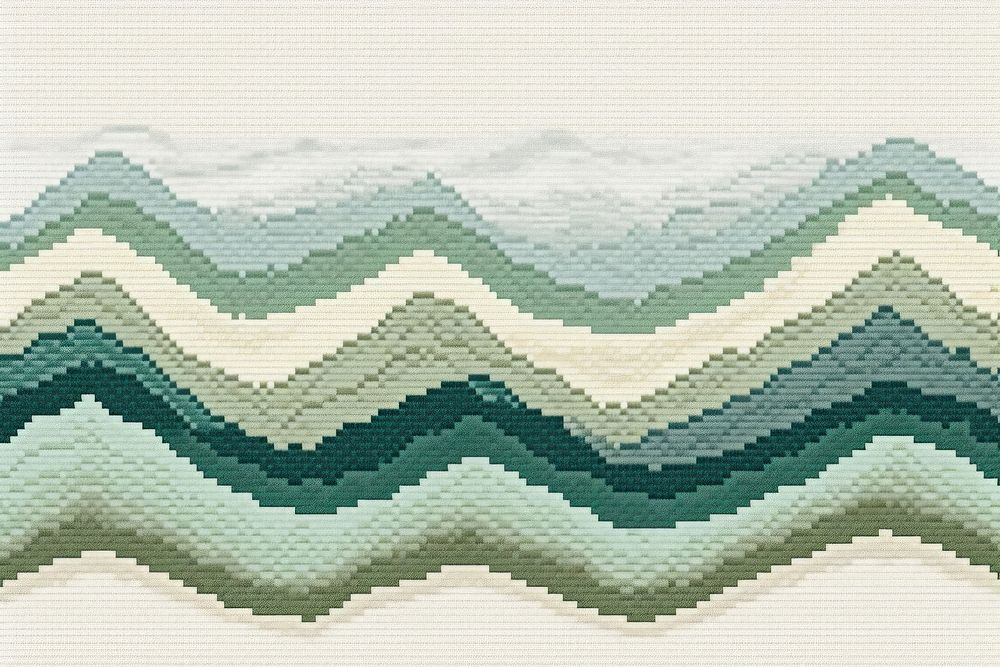Cross stitch hills pattern art rug.