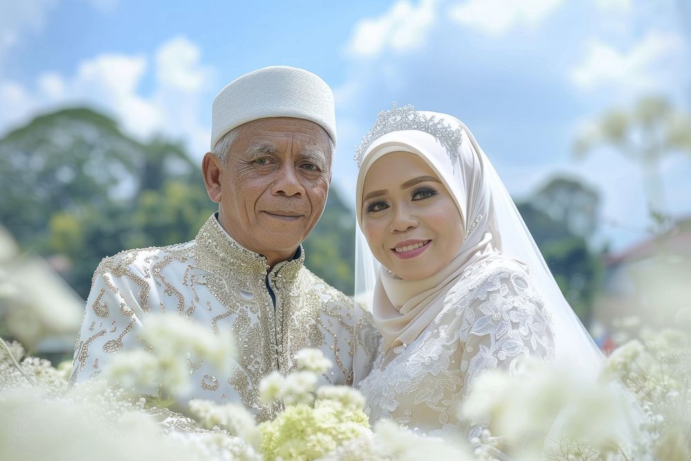 Indonesian couple wedding bridegroom person.