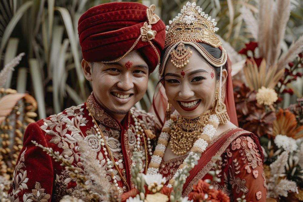 Indonesian couple wedding bridegroom clothing.