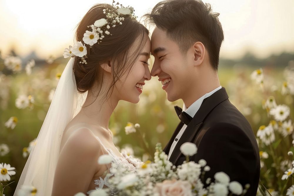 South East Asian couple flower photo photography.