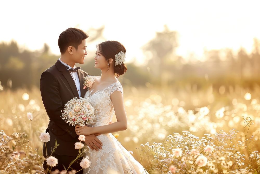 Vietnamese couple wedding bridegroom person.