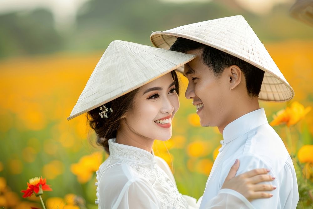 Vietnamese couple wedding bridegroom clothing.